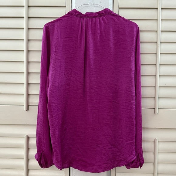 Versona Accessories Split Neck Blouse Magenta Small - Picture 6 of 6